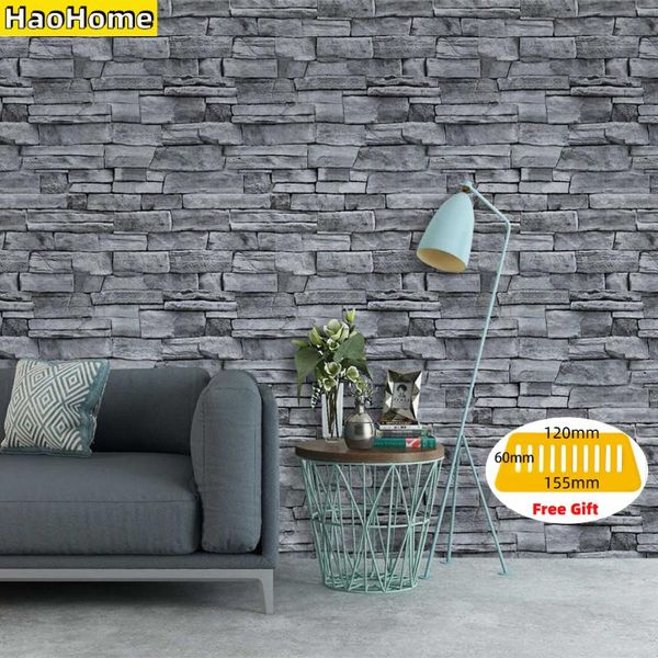 

haohome grey stone peel stick stone wallpaper for walls self adhesive contact paper kitchen l wall decor