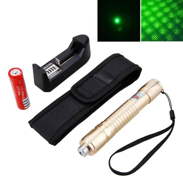 

532nm green laser pointer pen high power waterproof 18650 battery charger +holster