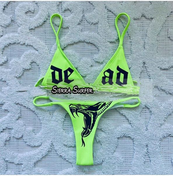 

swim suit for women large size bikini big set 2021 new snake swimwear swimsuit female color print polyester surf girls costume g4jh, Blue