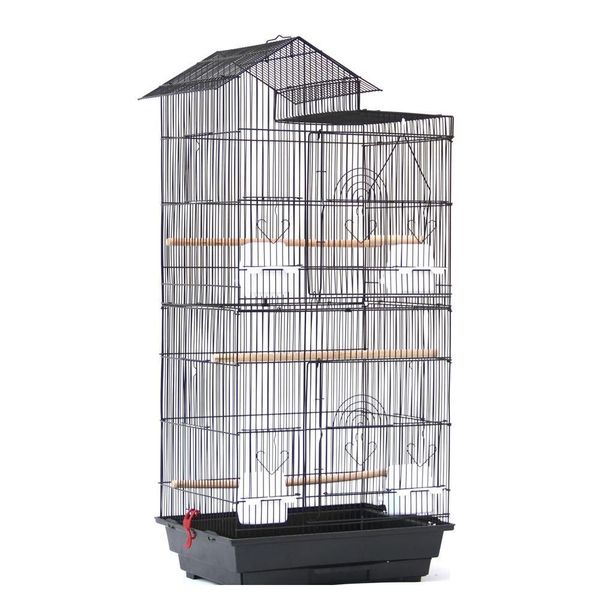 

waco large bird cage, 39inch roof steel wire plastic feeders, quaker parrot cockatrice sun parakeet green cheek fin jllbnh bdebag