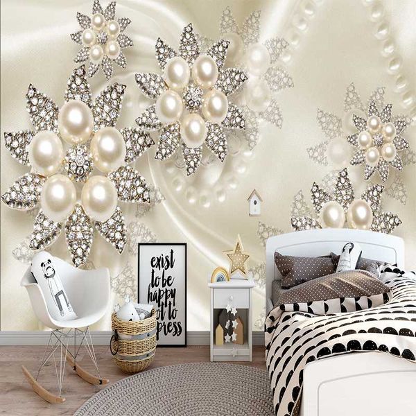 

wallpapers milofi 3d custom wallpaper pearl flower illustration