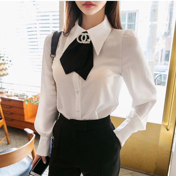 

shirts women simple solid single breasted all match trendy womens leisure korean style students loose chic blouses, White