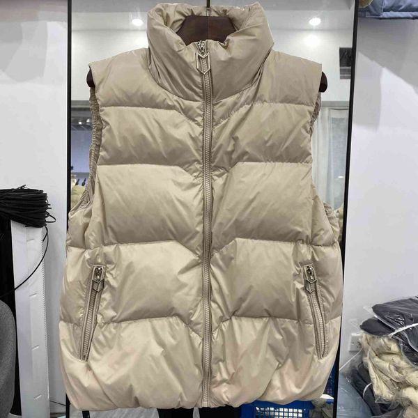 

vests off season lightweight women's short 2021 stand collar slim fit fashion white duck down versatile external wearing vt, Black;white