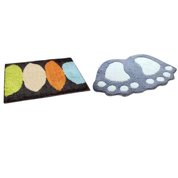 

carpets 2pcs cartoon microfiber strong absorbent mat flocking bedroom living room carpet floor anti-slip
