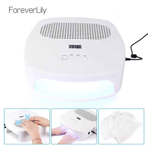 

120w 2 in 1 lamp dust collector suction manicure with two strong power fans 42 led dryer vacuum cleaner nail tool