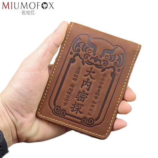 

card holders 100% genuine leather driver license slim holder bifold thin wallet for men minimalist vehicle certificate cover case, Brown;gray