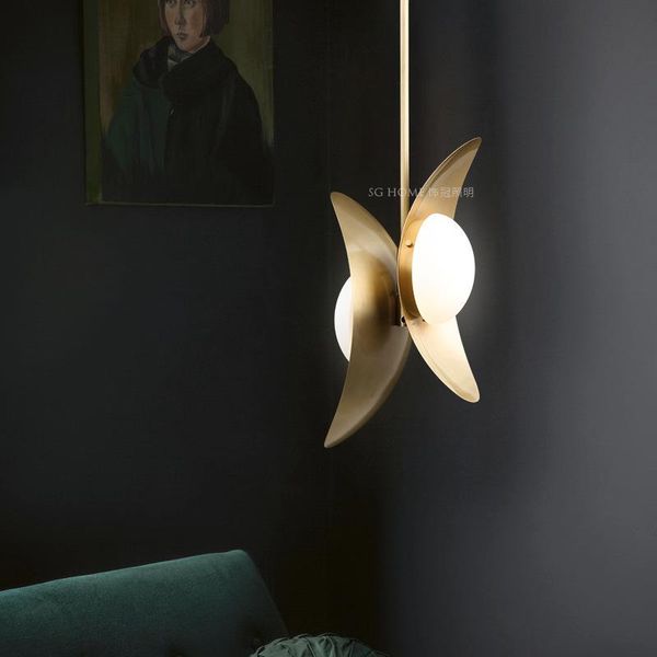 

all copper bedside chandeliers are luxurious, modern and simple living room dining hall lights, individual glass chandeliers