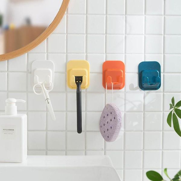 

hooks & rails 4pcs punch-sticky wall hook hanger shaver plug kitchen for bathroom, multi-functional and room li e6r1
