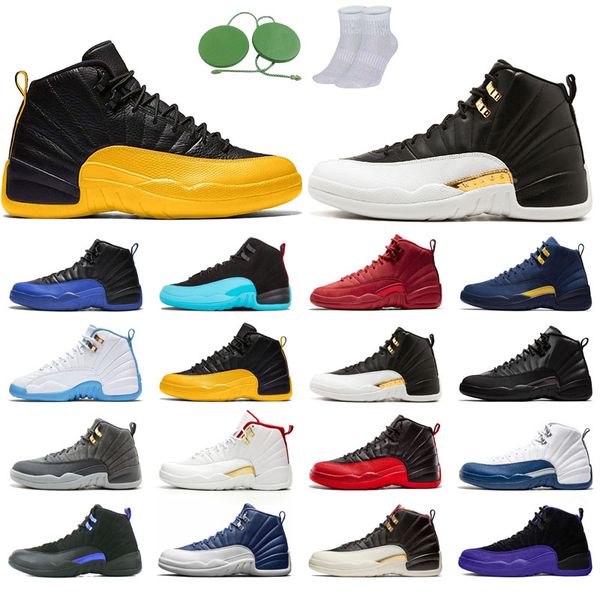

12s man basketball shoes winterized wings university color the master taxi reverse flu game o-black michigan gym red gamma french fiba dark
