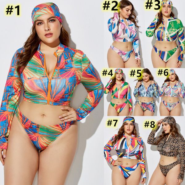 Verão Mulheres Biquínis Plus Size 3X 4XL 5XL Maiôs Moda Swimwear Headband + Ternos de Natação Sexy Maiôs de Duas Peças Maiôs 4513