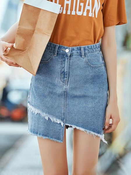 

skirts 2021 summer korean high-waist irregular skirt burst, Black