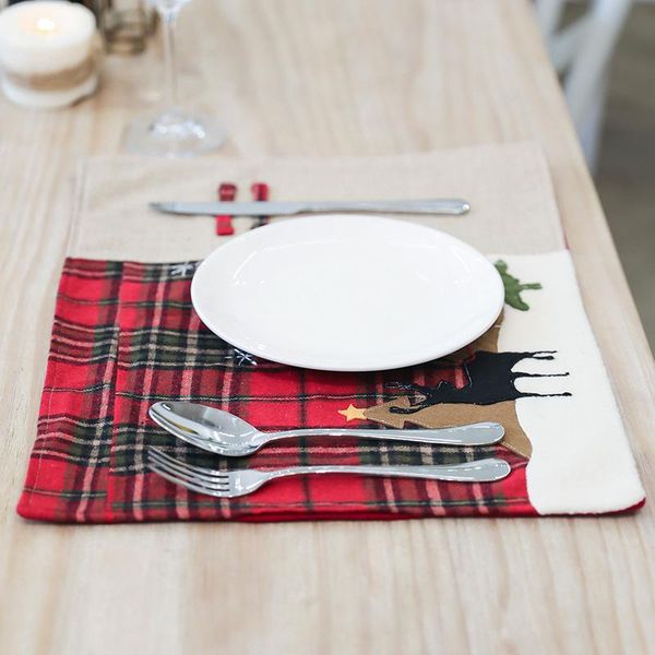 

mats & pads christmas tablewear tree and elk placemats heat insulation dining decorations for home bes