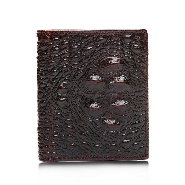 

wallets arrivals cowhide leather crocodile pattern men 2021 brand designer short vintage style men's purses, Red;black