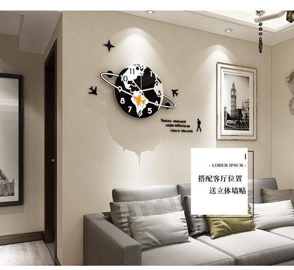 

wall clocks living room nordic clock simple modern art creative fashion personality home decoration dd70wc