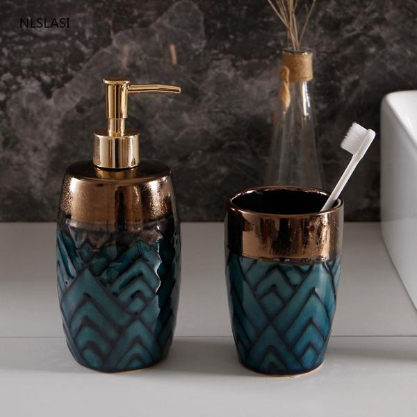 

nordic retro style ceramic home bathroom accessories decorations liquid soap dispenser mouth cup toothbrush holder ornaments