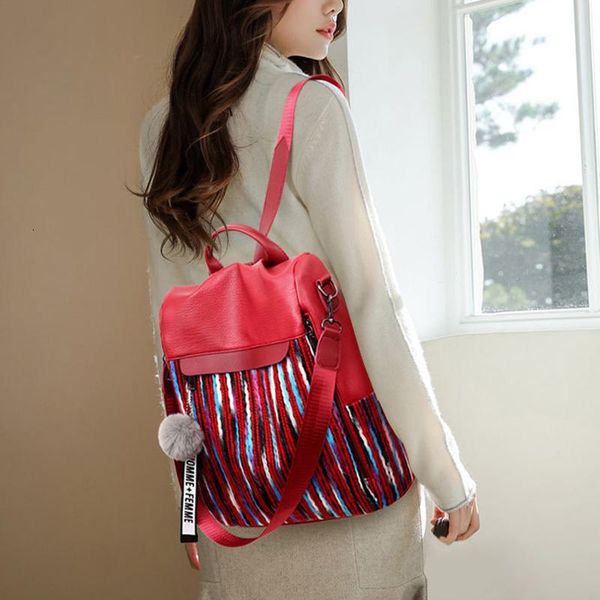 

outdoor bags anti theft backpack travel rucksack women leather bag waterproof wear resistant bagpack