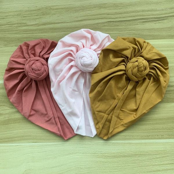 

caps & hats lovely twisted knotted baby hat cute solid color girls boys turban soft cotton born infant cap beanies head wraps1, Yellow