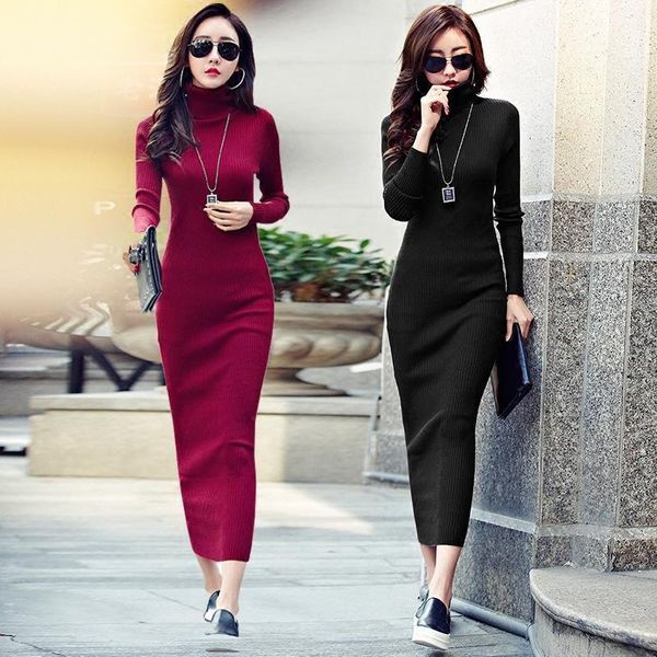

2021 new women autumn winter sweater knitted es female slim elastic turtleneck long sleeve casual lady vestidos l5238q51, Black;gray