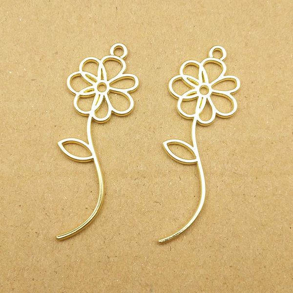 

flower charms for jewelry making and crafting cute earring pendant necklace bracelet charm, Bronze;silver