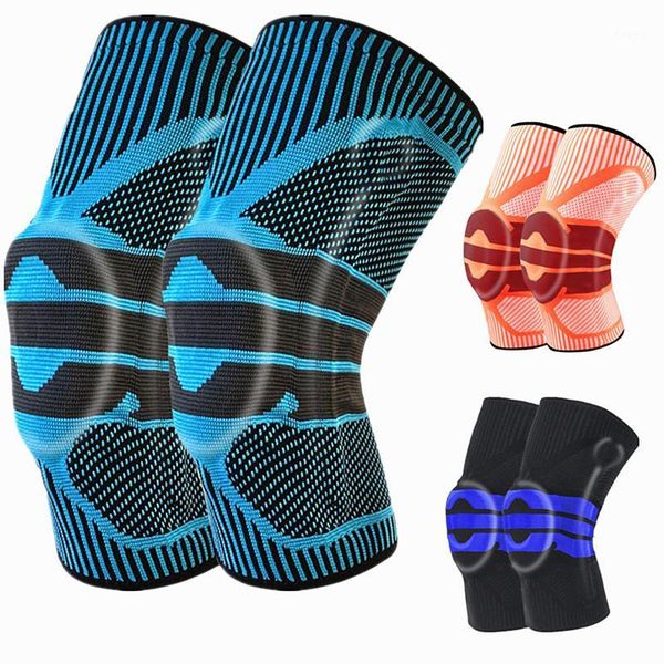 

sports kneepad men pressurized elastic knee pads support fitness gear basketball volleyball brace protector1, Black;gray