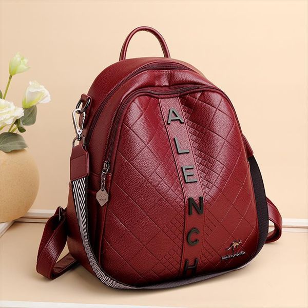 

multifunction soft leather backpacks women female school bag shoulder bags fashion youth backpack for teenage girls