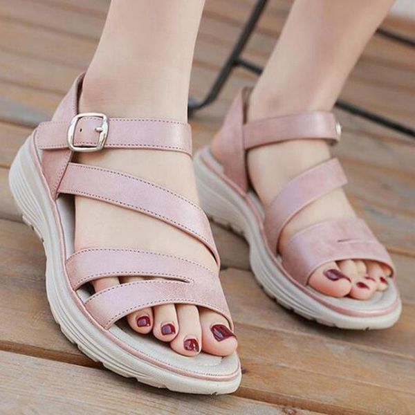 

sandals casual outdoor flat female summer platform sports soft comfortable roman for women beach shoes zy527, Black