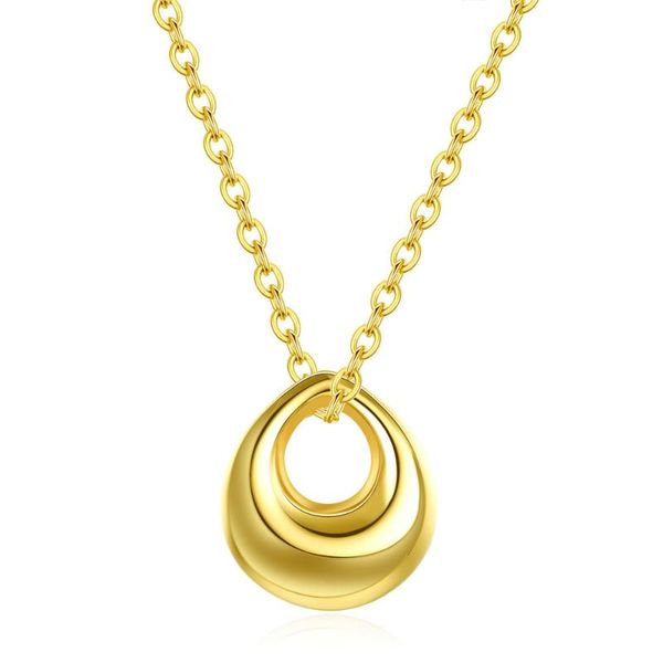 

pendant necklaces minimalist water drop necklace for women gold plated stainless steel adjustable chain jewlery, Silver