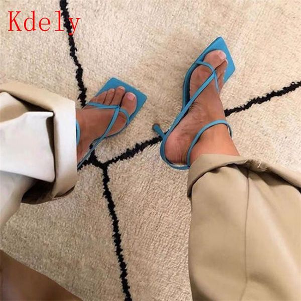 

dress shoes summer women sandals narrow band vintage square toe high heels buckle strap heel v-neck designer, Black