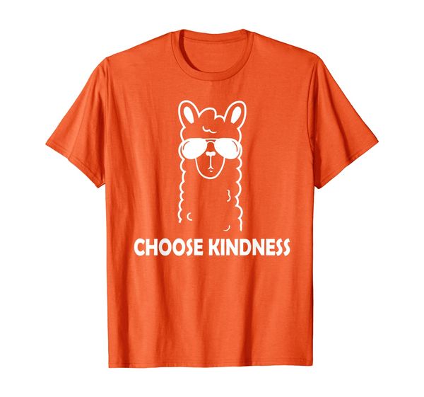 

Choose Kindness Funny Llama Sunglasses Orange Unity Day T-Shirt, Mainly pictures