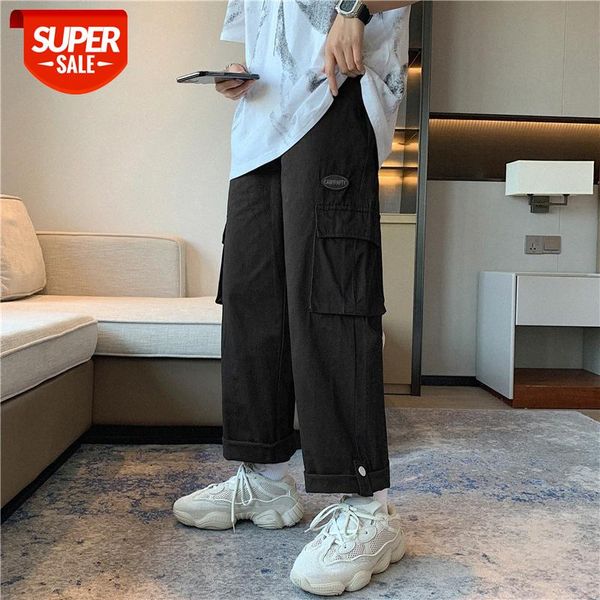 

yemi fashion|hong kong style casual pants men's straight loose wide leg overalls korean trendy cropped #py8g, Black
