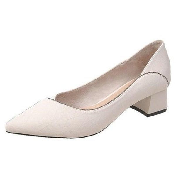 

dress shoes 2021 professional temperament pointed stiletto heels soft leather lady korean version simple glass, Black