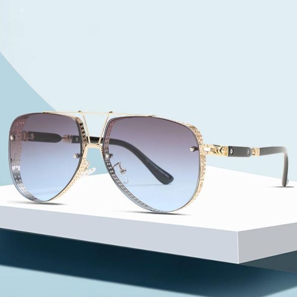 

metal aviation sunglasses men 2021 brand designer trendy ocean sun glasses male large frame shades driver outdoor eyewears, White;black