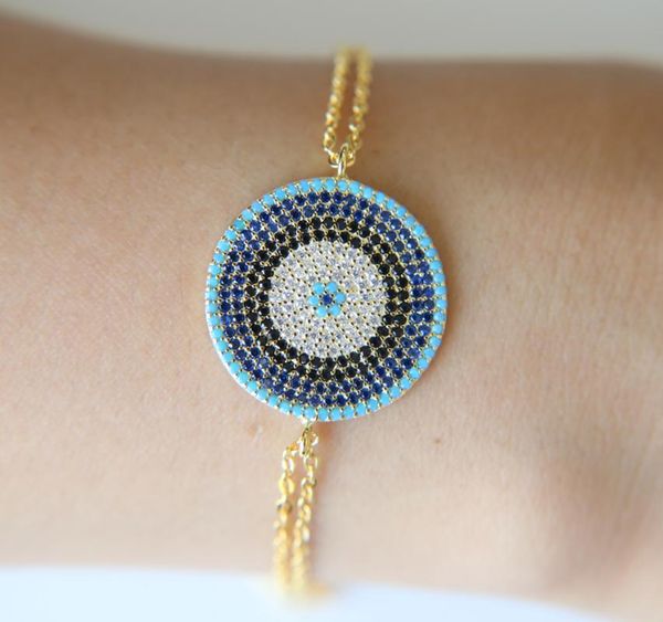 

charm bracelets luxury micro pave setting cubic zirconia stunning jewelry double chain 3 colors fashion 2021 bright summer bracelet, Golden;silver