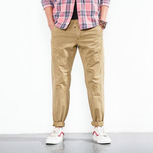 

men's pants 2021 spring autumn fashion casual trousers men cargo cotton slim fit straight mens, Black