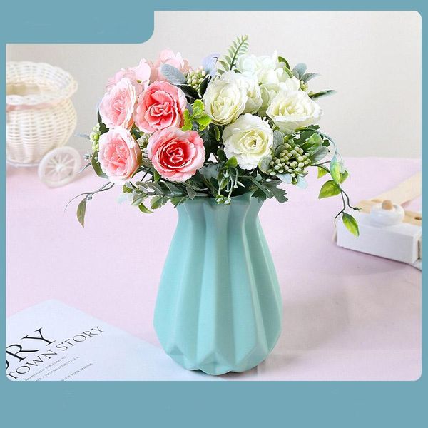 

decorative flowers & wreaths selling 1pcs/simulation bouquet nordic hydrangea small roses holding artificial home wedding deco