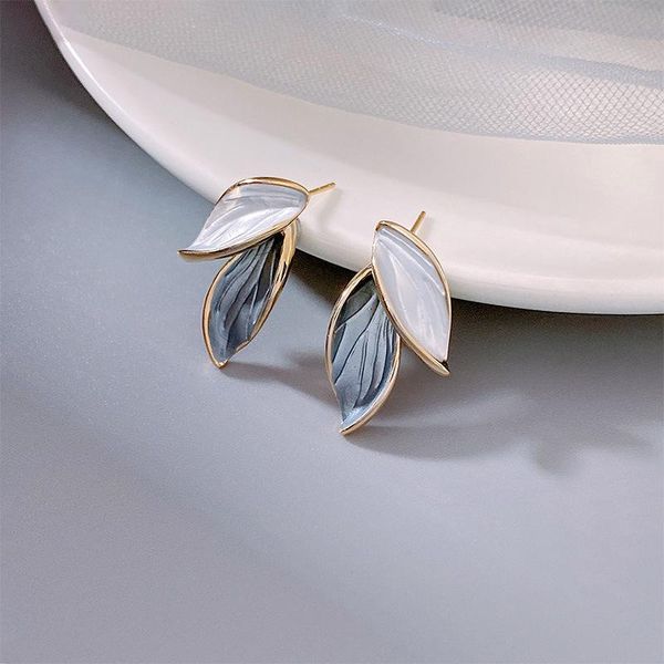 

dangle & chandelier 2021 arrival trendy summer fresh lovely sweet grey leaf earrings for women metal fashion jewelry, Silver