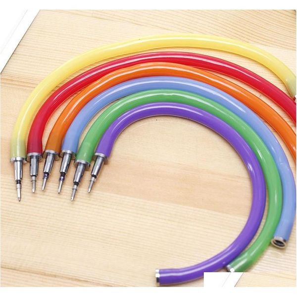 

bulk novelty ballpoint pens bangle bracelet wristband flexible cute pens office and school supply fun jllvwu garden_light, Blue;orange