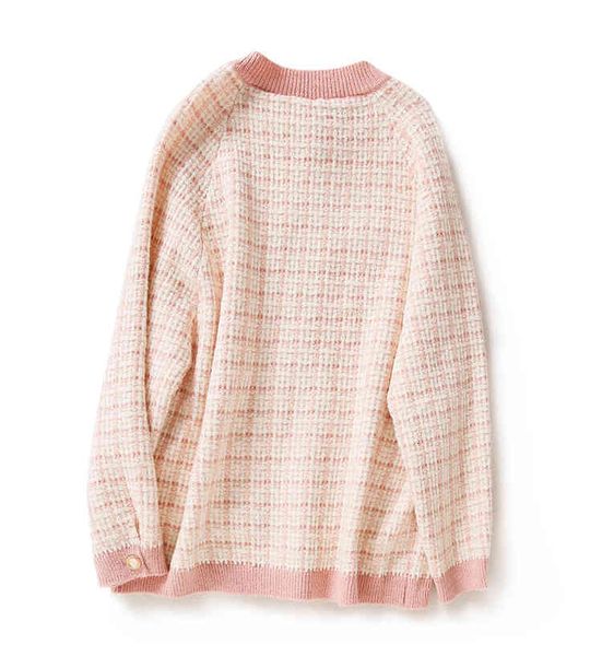 

women's sweaters women elegant sweater cardigans oneck retro vintage knit jackets black white plaid long loose winter jacket, White;black