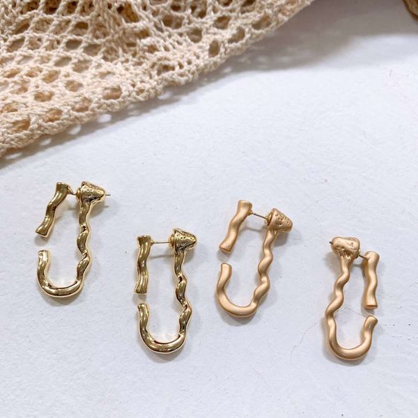

hbp korean east gate fashion minority temperament personality geometry irregular metal earrings, Silver
