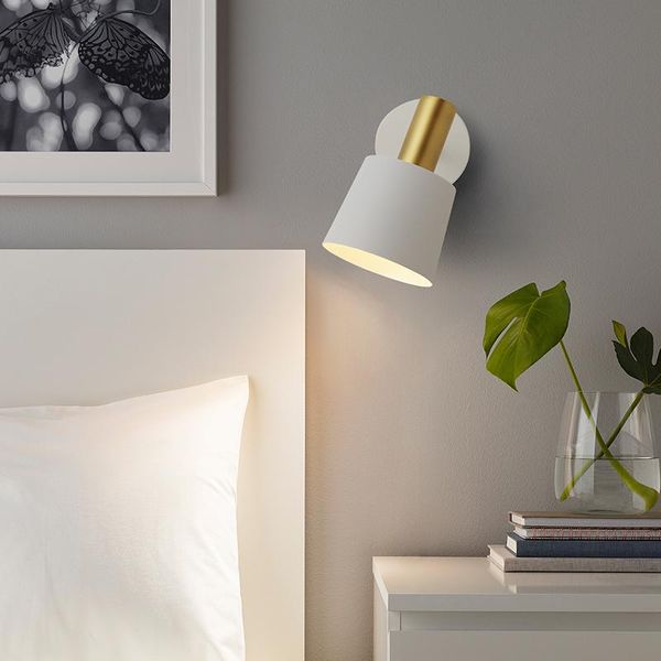 

wall lamp nordic instagram style open wire with plug switch wireless bedside bedroom modern simple reading
