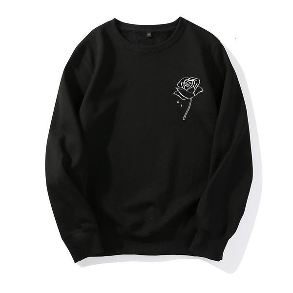 

2021 women rose printed sanitary sweatshirt women's round neck sanitary clothes womens hoodies pullover, Black