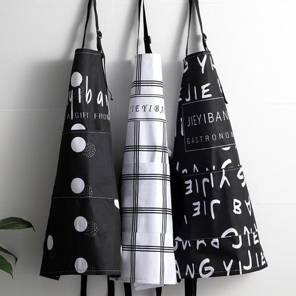 

stylish waterproof adjustable anti-oil hand-wiping home kitchen cooking apron water and oil proof apron restaurant aprons