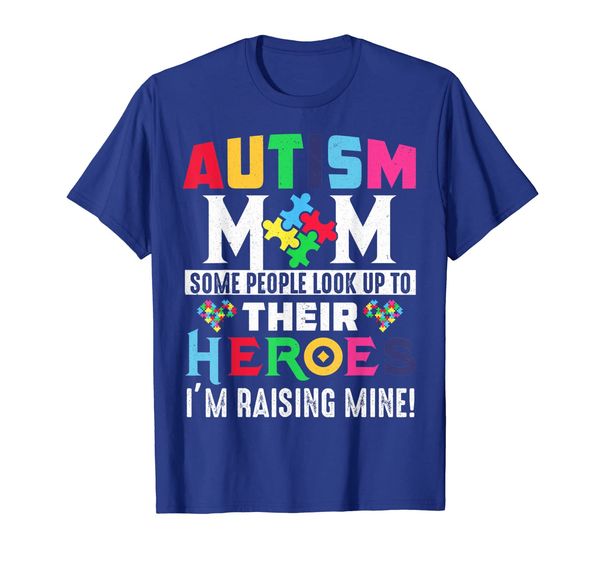 

autism mom shirt my son is hero autism awareness costume, White;black