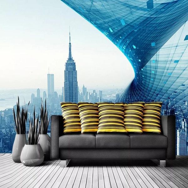 

wallpapers custom large mural 3d wallpaper modern creative expansion space urban bedroom tv wall decor deep 5d embossed