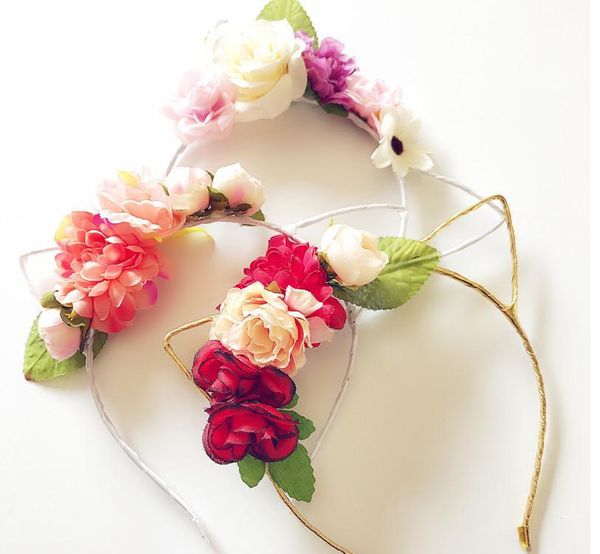 

2021 rabbit ears hair sticks headband hairband kids artificial flower ornament headdress party accessories, Slivery;white