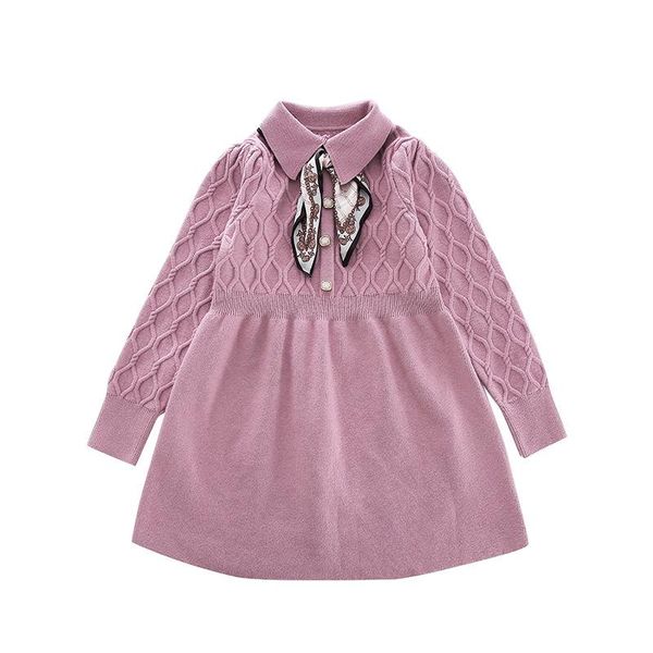 

girl's dresses children dress fashiion spring costomes long sleeve sweater knitted kids vestidos design casual for girls, Red;yellow
