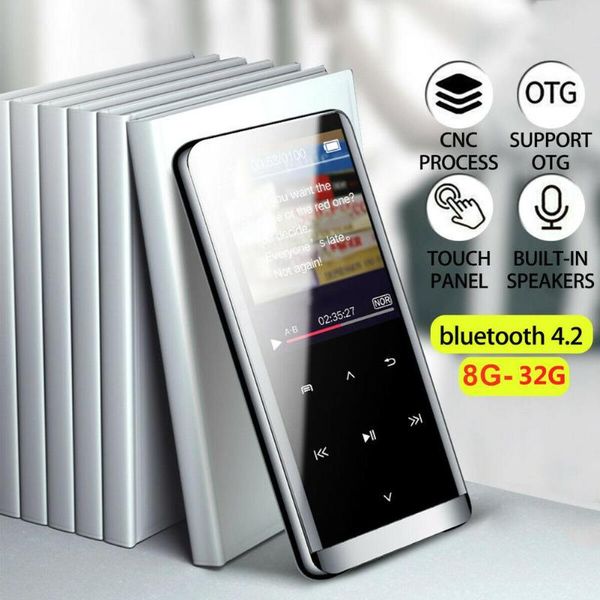 

bluetooth mp3 player built-in 8g 16g 32g 64g hifi sport music speakers mp4 media fm radio recorder metal mini portable walkman