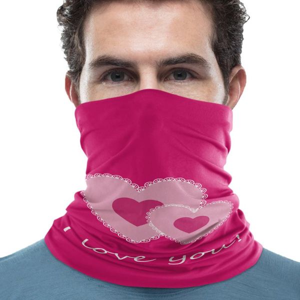 

scarves pink heart i love you neck gaiter magic scarf mens ladies rectangular hijab custom, Blue;gray