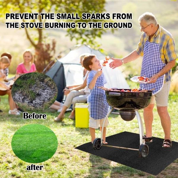 

tools & accessories square polyester fiber barbecue mat fireproof and antifouling blanket machine washable non-slip mat#w