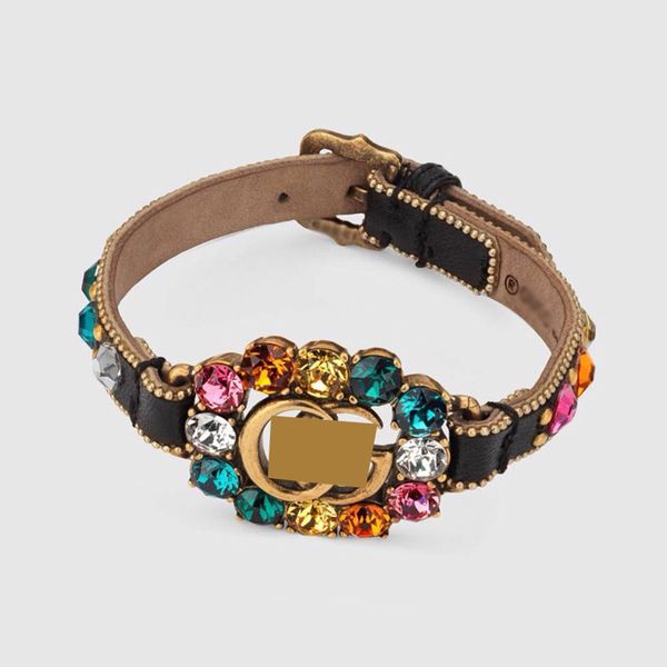 

new high quatity leather copper diamond double g bracelets luxury jewelry women bangle bracelet designer gold bracelet and original box, Golden;silver
